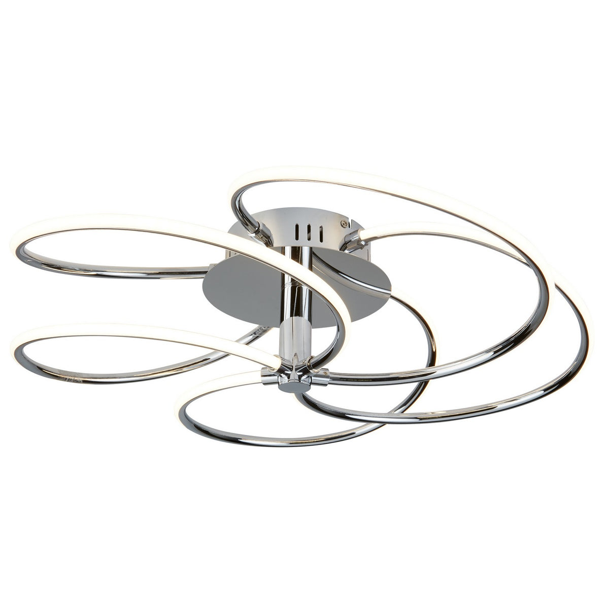 Bardot 5 Lights LED Chrome Swirl Ceiling Pendant