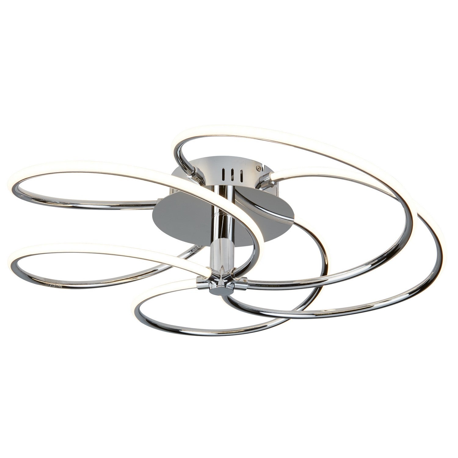 Bardot 5 Lights LED Chrome Swirl Ceiling Pendant