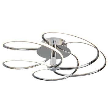 Bardot 5 Lights LED Chrome Swirl Ceiling Pendant