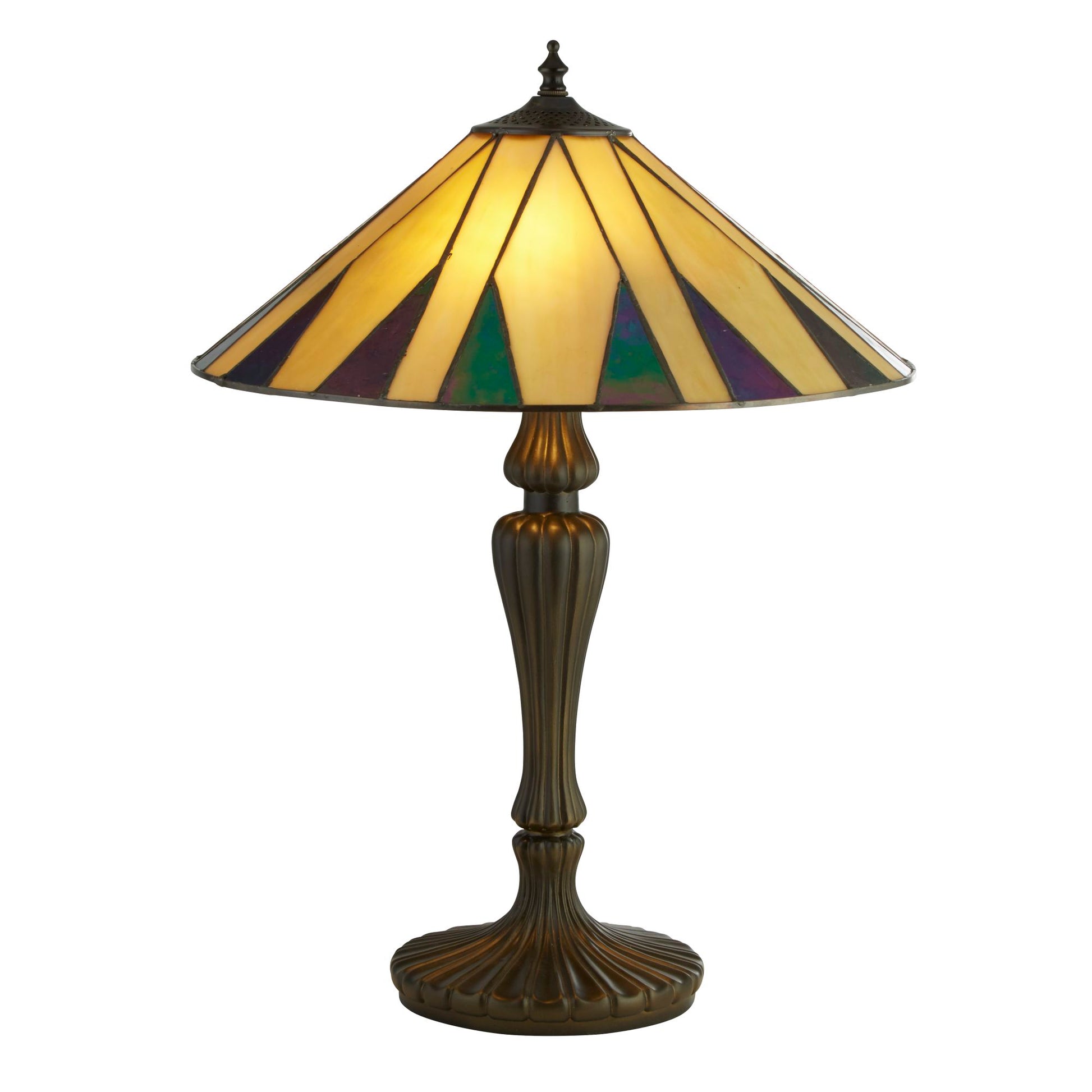 Charleston 56cm Antique Brass Stained Glass Tiffany Table Lamp