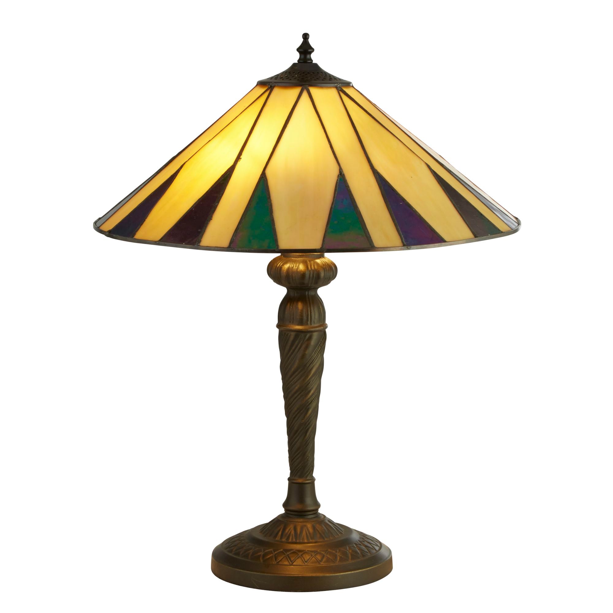 Charleston 53cm Antique Brass Stained Glass Tiffany Table Lamp