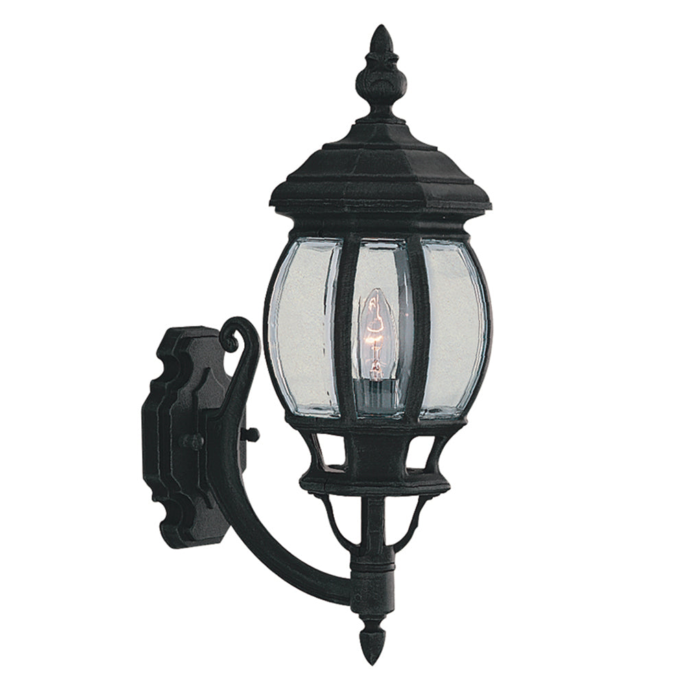 Bel Aire Silk Black & Glass IP44 Wall Light