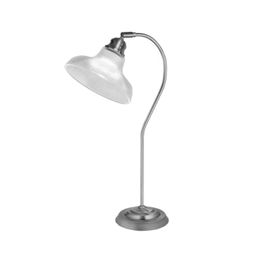 Searchlight Bistro III Table Lamp Satin Silver Halophane Glass
