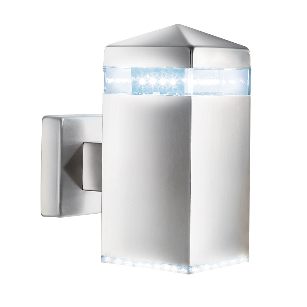 32 LED Lights Satin Silver IP44 Outdoor Wall Light