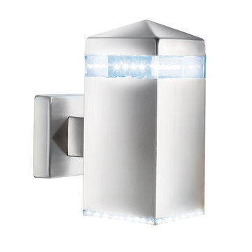 32 LED Lights Satin Silver IP44 Outdoor Wall Light