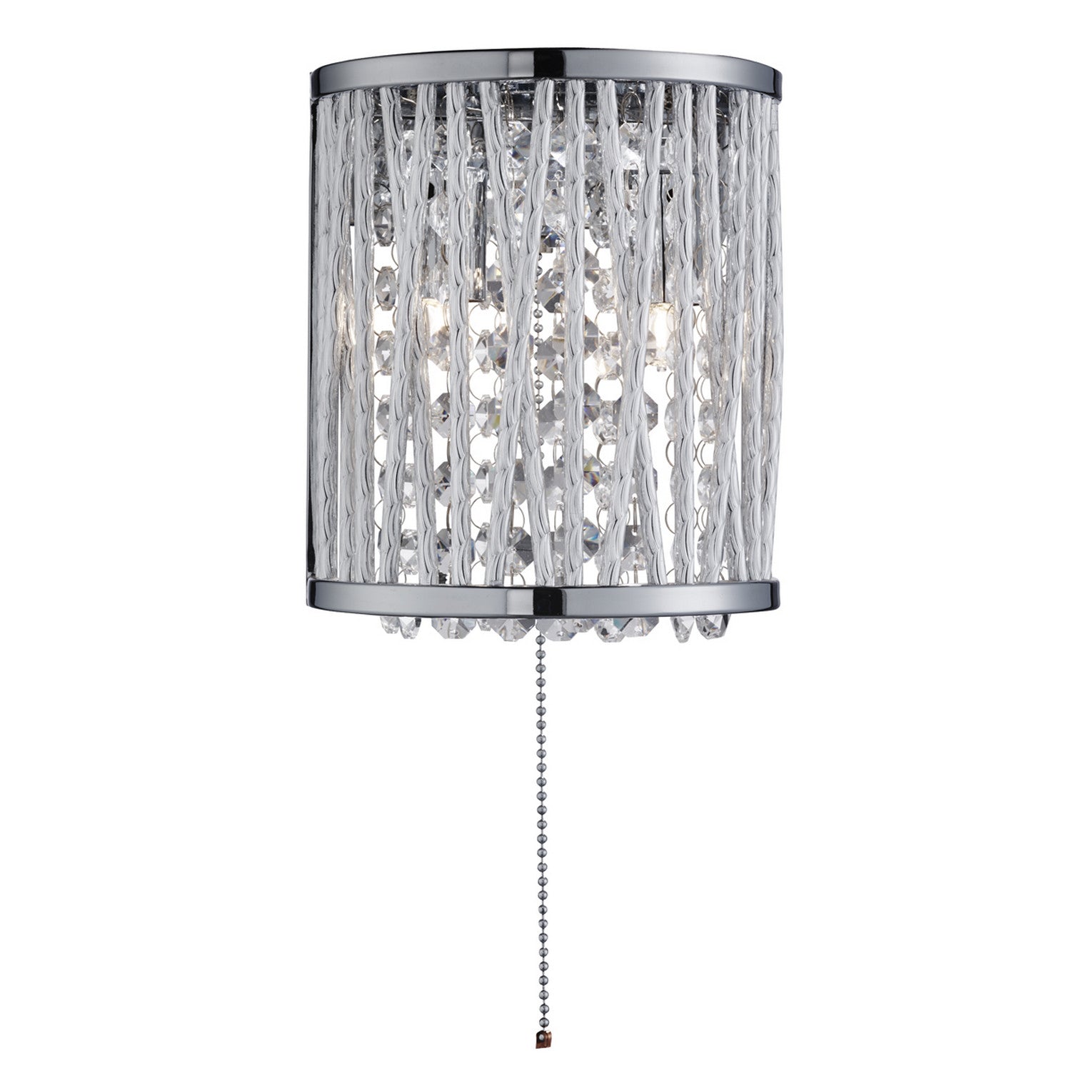 Elise 2 Light Chrome & Crystal Wall Light