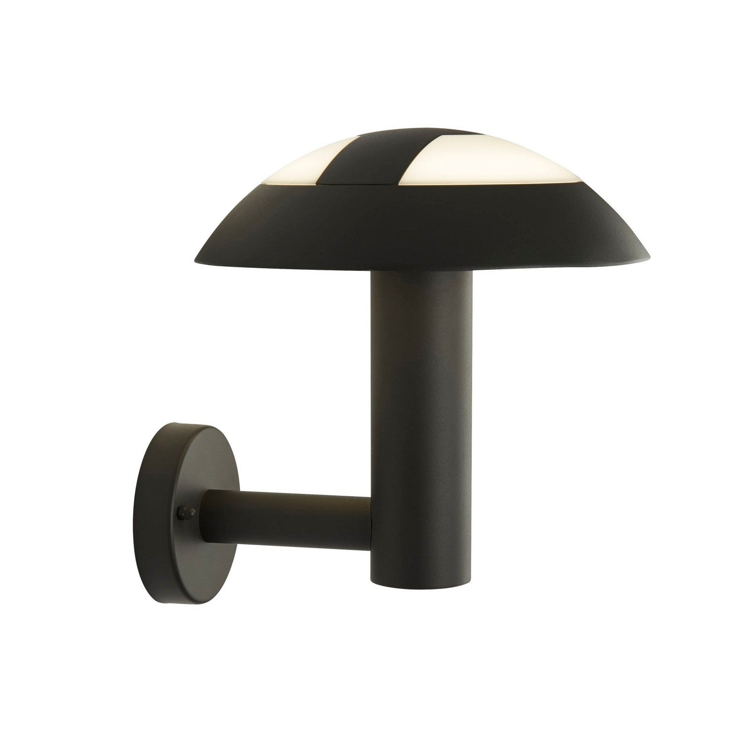 Mushroom Grey Metal & Opal Outdoor LED Wall Light