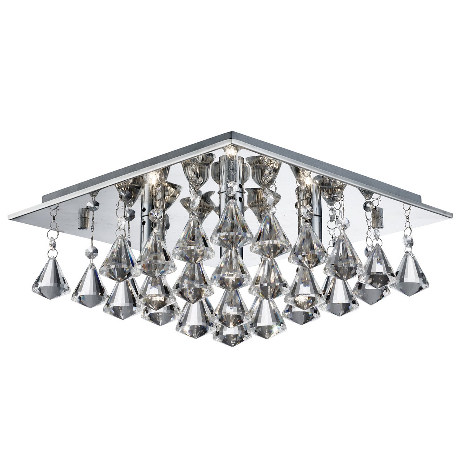 Hanna 4 Light Chrome &  Clear Crystal Drops Ceiling Fitting
