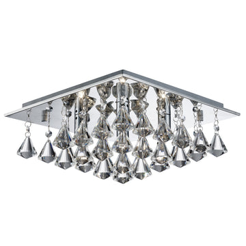 Hanna 4 Light Chrome &  Clear Crystal Drops Ceiling Fitting