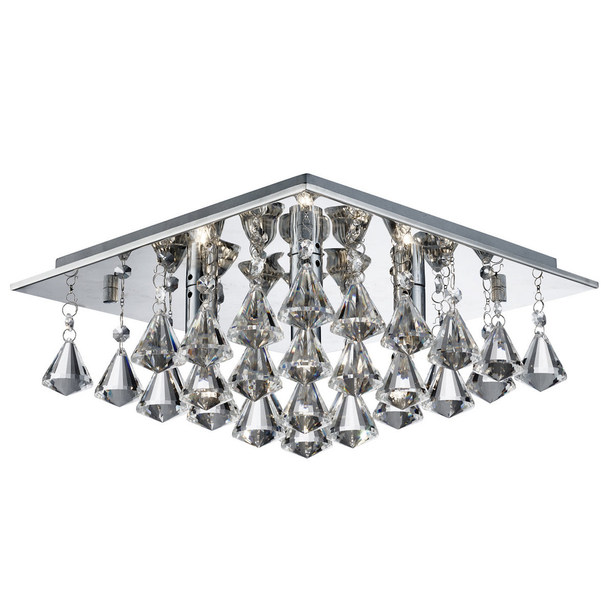Hanna 4 Light Chrome &  Clear Crystal Drops Ceiling Fitting