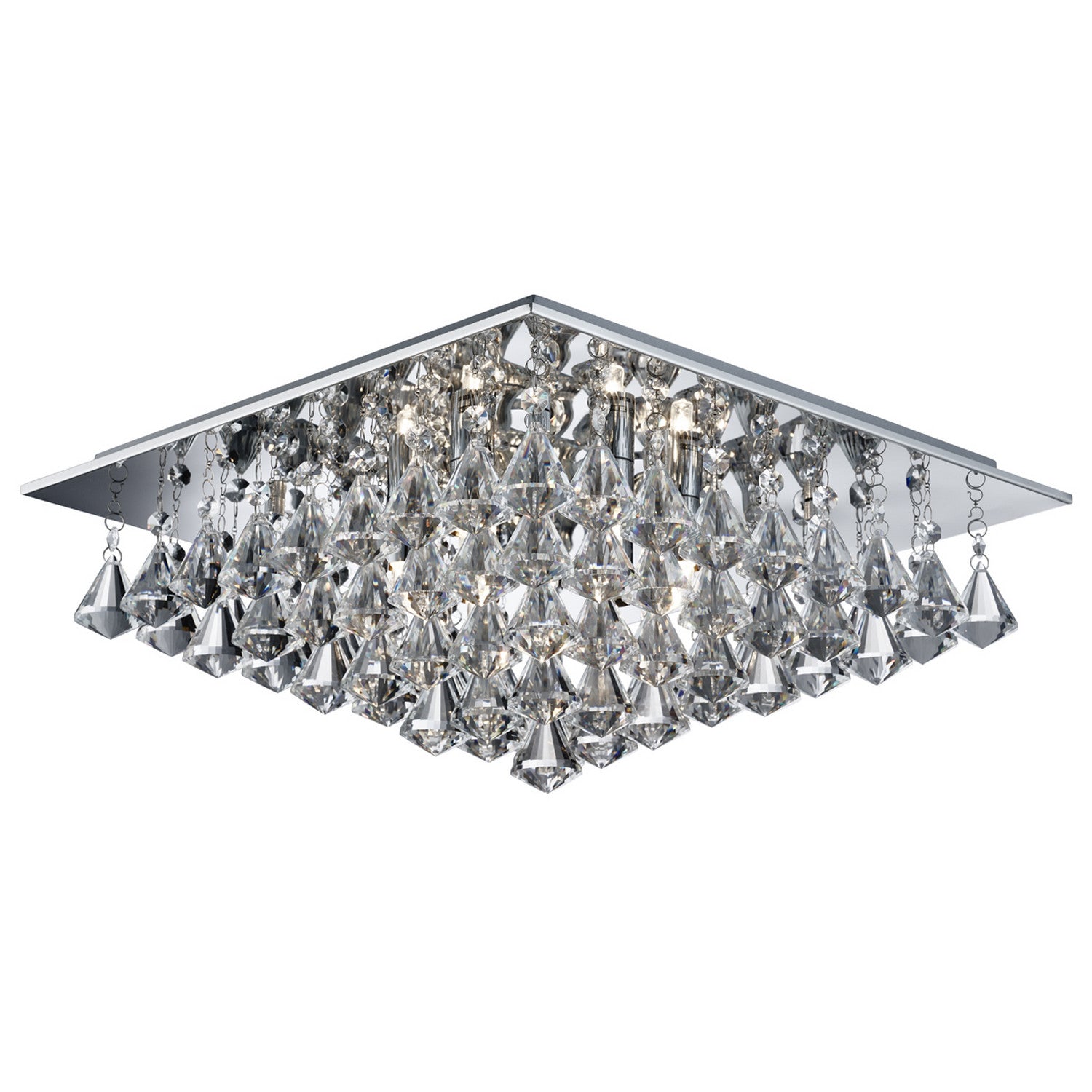 Hanna 6 Lights Chrome & Clear Crystal Drops Ceiling Flush