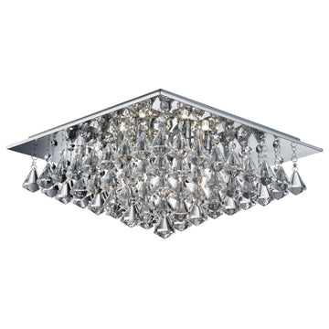 Hanna 6 Lights Chrome & Clear Crystal Drops Ceiling Flush