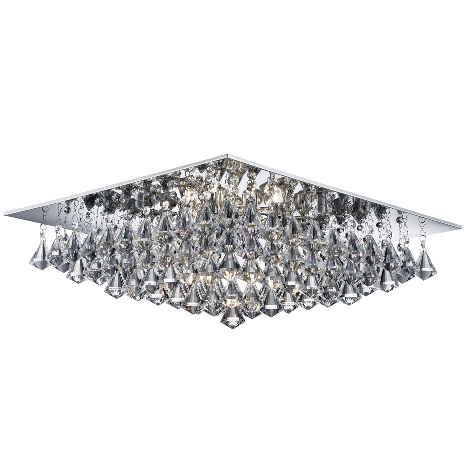 Hanna 8 Lights Chrome & Clear Crystal Drops Ceiling Flush
