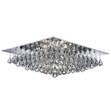 Hanna 8 Lights Chrome & Clear Crystal Drops Ceiling Flush