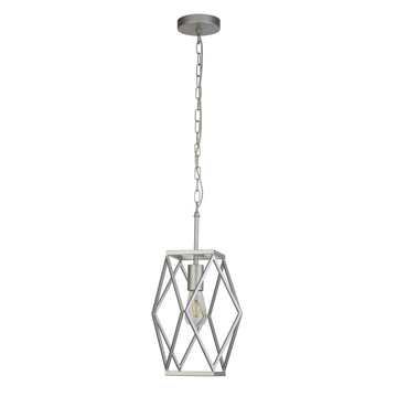 Chassis Satin Silver Open Cage Ceiling Pendant