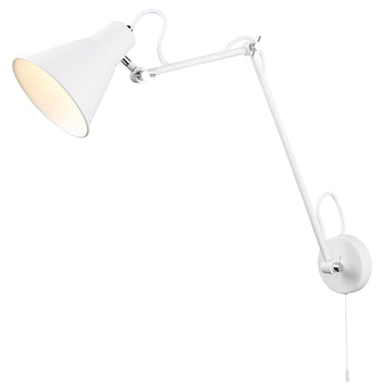 LED Matt White/Chrome Adjustable Wall Light