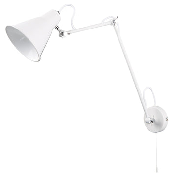 LED Matt White/Chrome Adjustable Wall Light