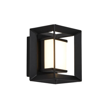 10cm Matt Black Rectangular LED Wall Light