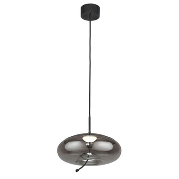 Lisbon LED Black Metal & Smoked Glass Ceiling Pendant