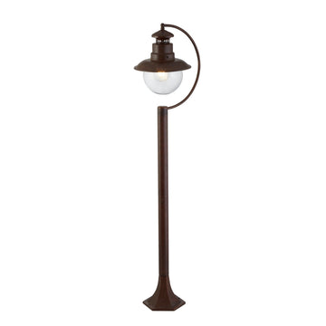 Station 110cm Brown Metal & Glass IP44 Outdoor Post