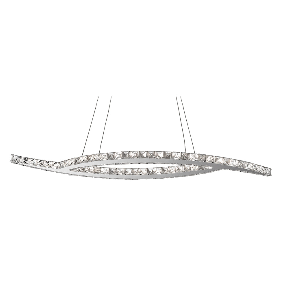 24 LED Lights Chrome Modern Oval Pendant Ceiling Chandelier