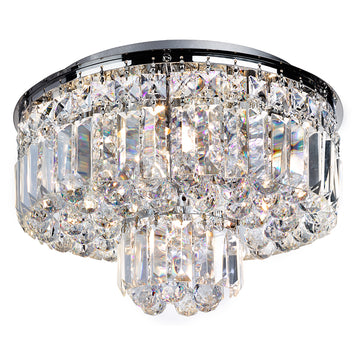 Hayley 5 Light Chrome Crystal Coffin & Ball Drops Flush