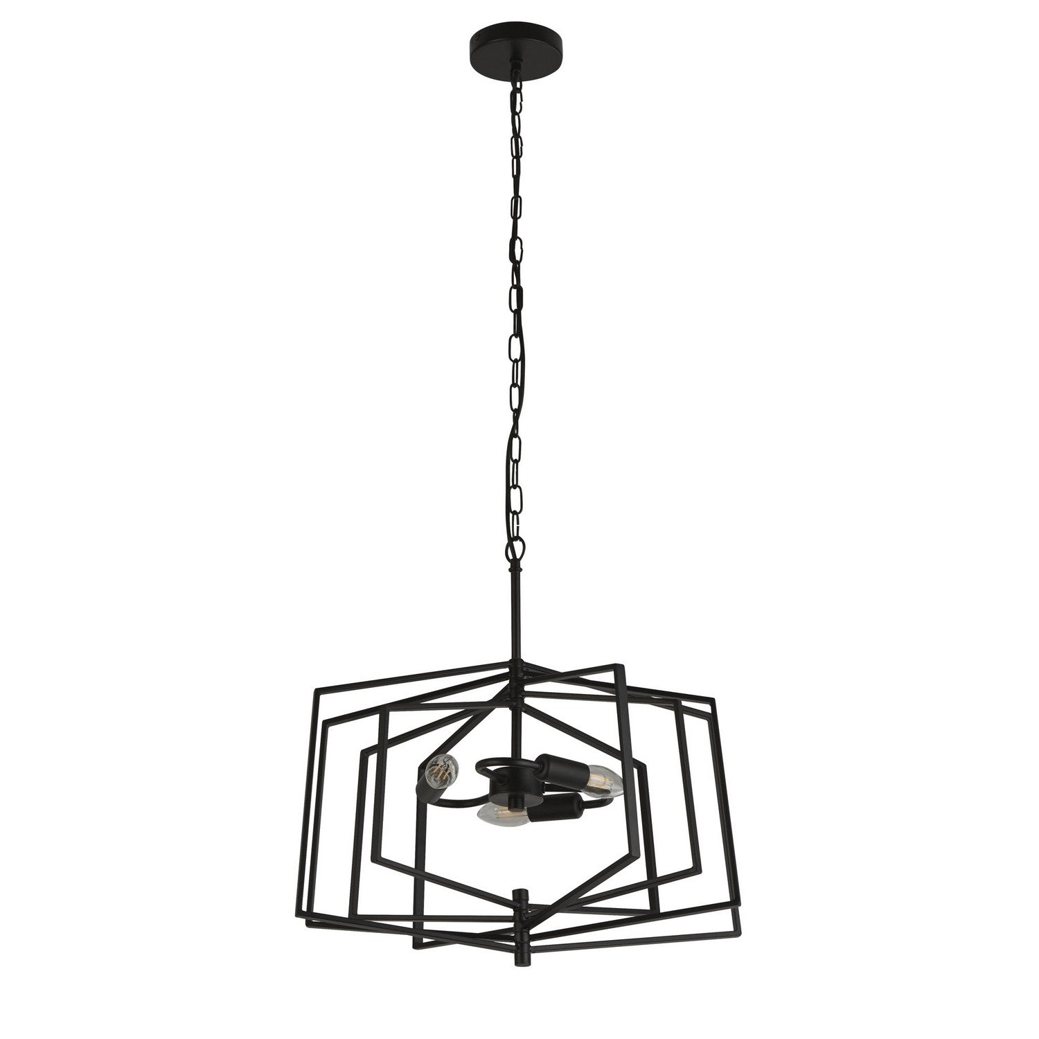 Slinky 3 Lights Black Metal Ceiling Pendant