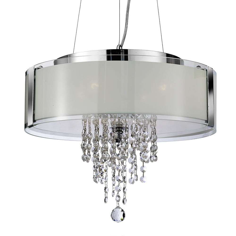 4 Light Chrome Crystal Ball Drops Modern Ceiling Pendant Chandelier