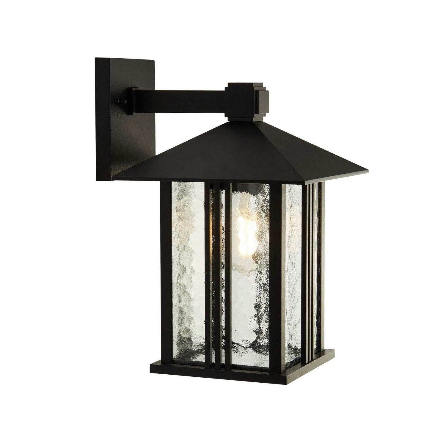 Venice Black & Water Glass Outdoor Wall Light