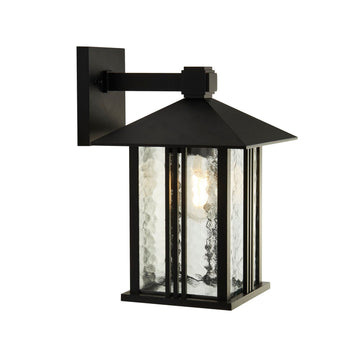 Venice Black & Water Glass Outdoor Wall Light