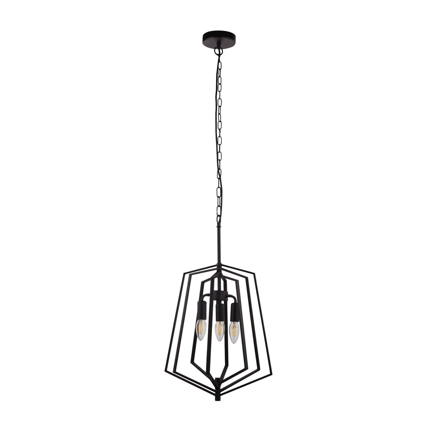 Slinky 3 Light Black Metal Ceiling Pendant