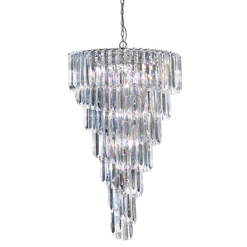 Sigma 9 Lights Chrome & Acrylic Rods Chandelier