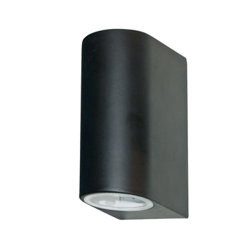 Eiffel 2 Light LED Black & Glass IP44 Outdoor Wall Light