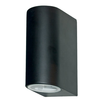 Eiffel 2 Light LED Black & Glass IP44 Outdoor Wall Light