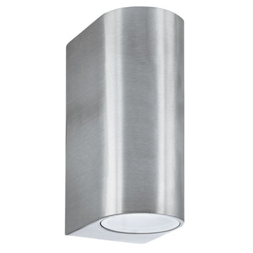Eiffel 2 Light LED Silver & Glass IP44 Outdoor Wall Light