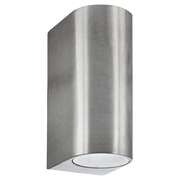 Eiffel 2 Light LED Silver & Glass IP44 Outdoor Wall Light