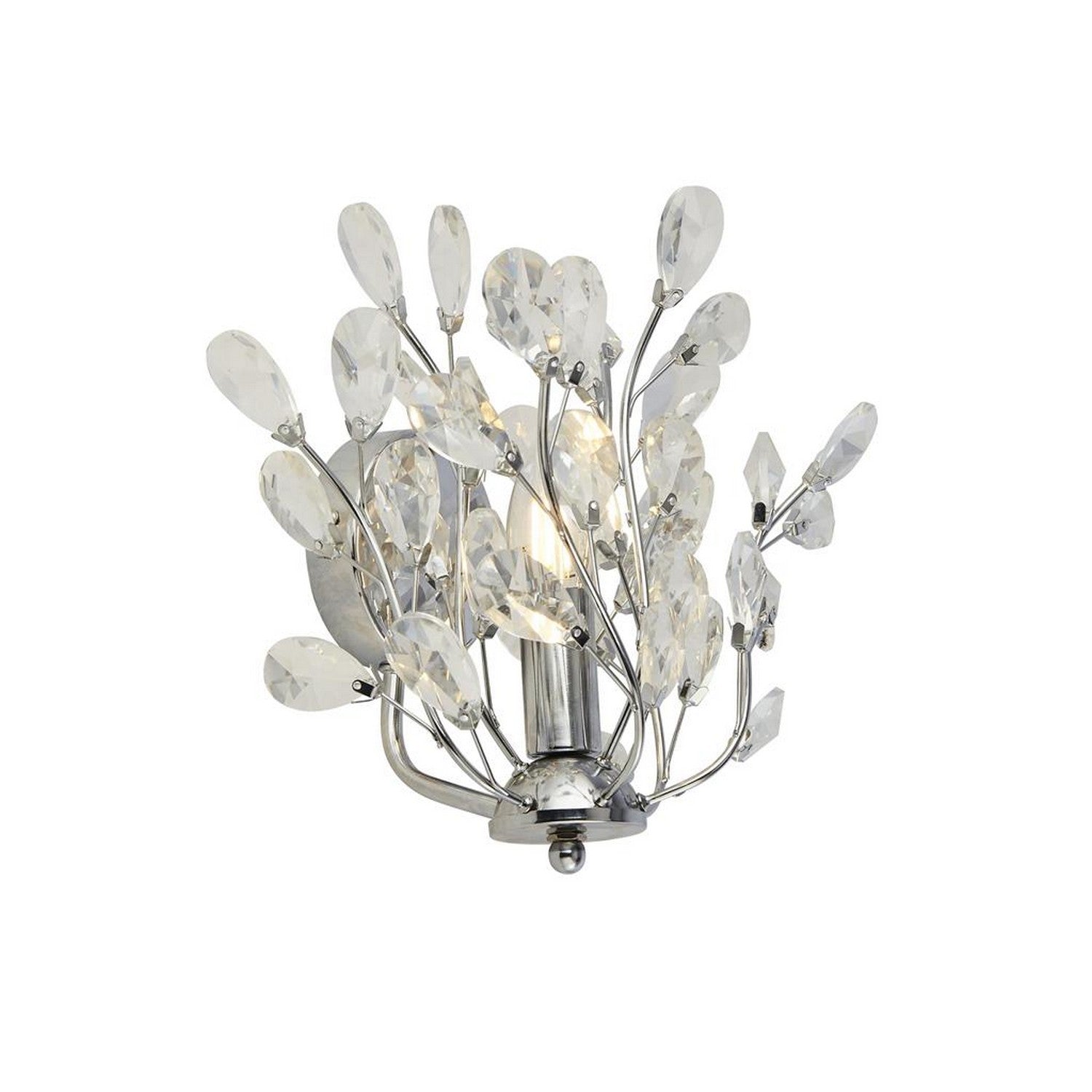 Bouquet 7 Light Chrome & Crystal Glass Wall Light