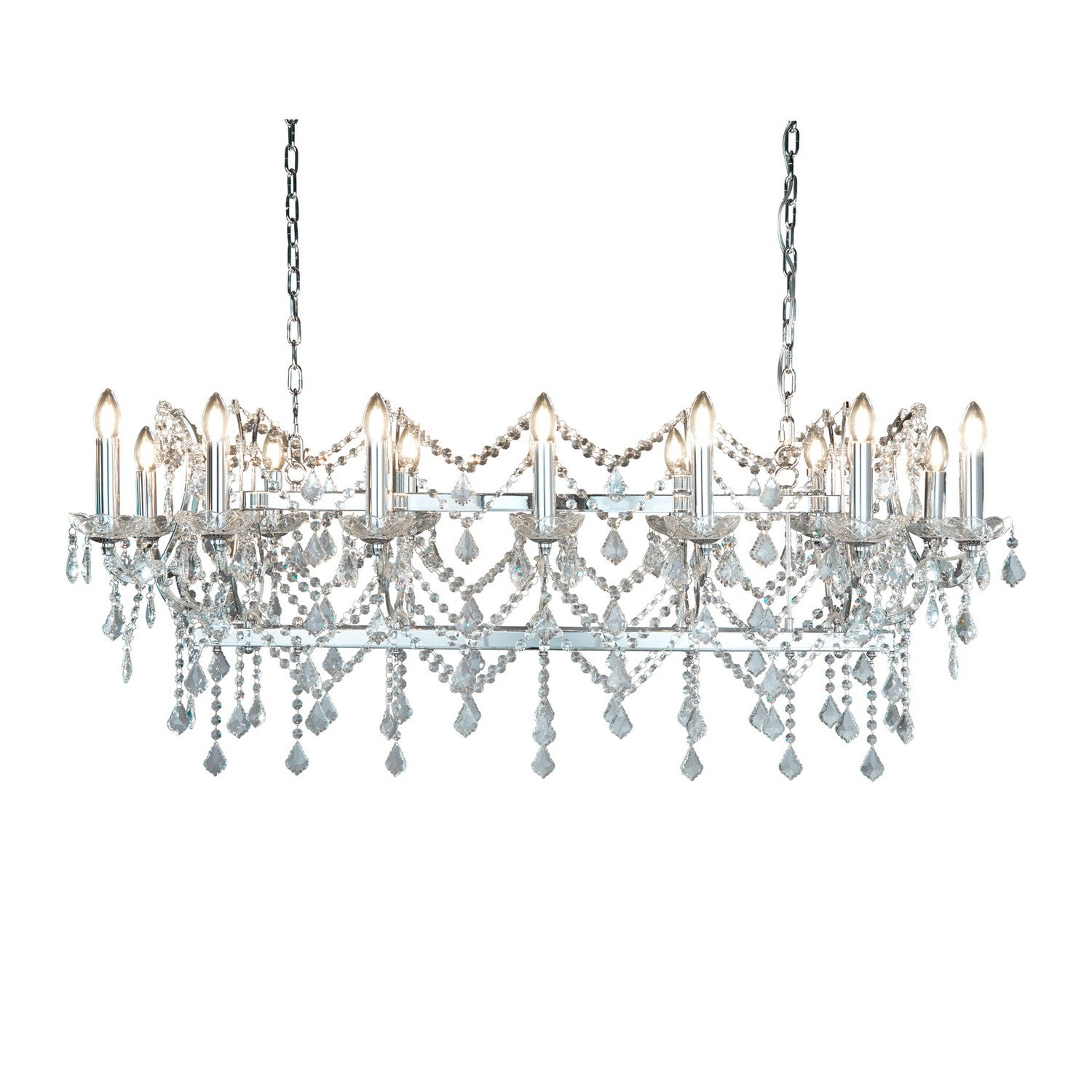 Florence 14 Lights Clear Crystal & Chrome Bar Ceiling Light