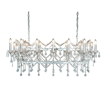 Florence 14 Lights Clear Crystal & Chrome Bar Ceiling Light