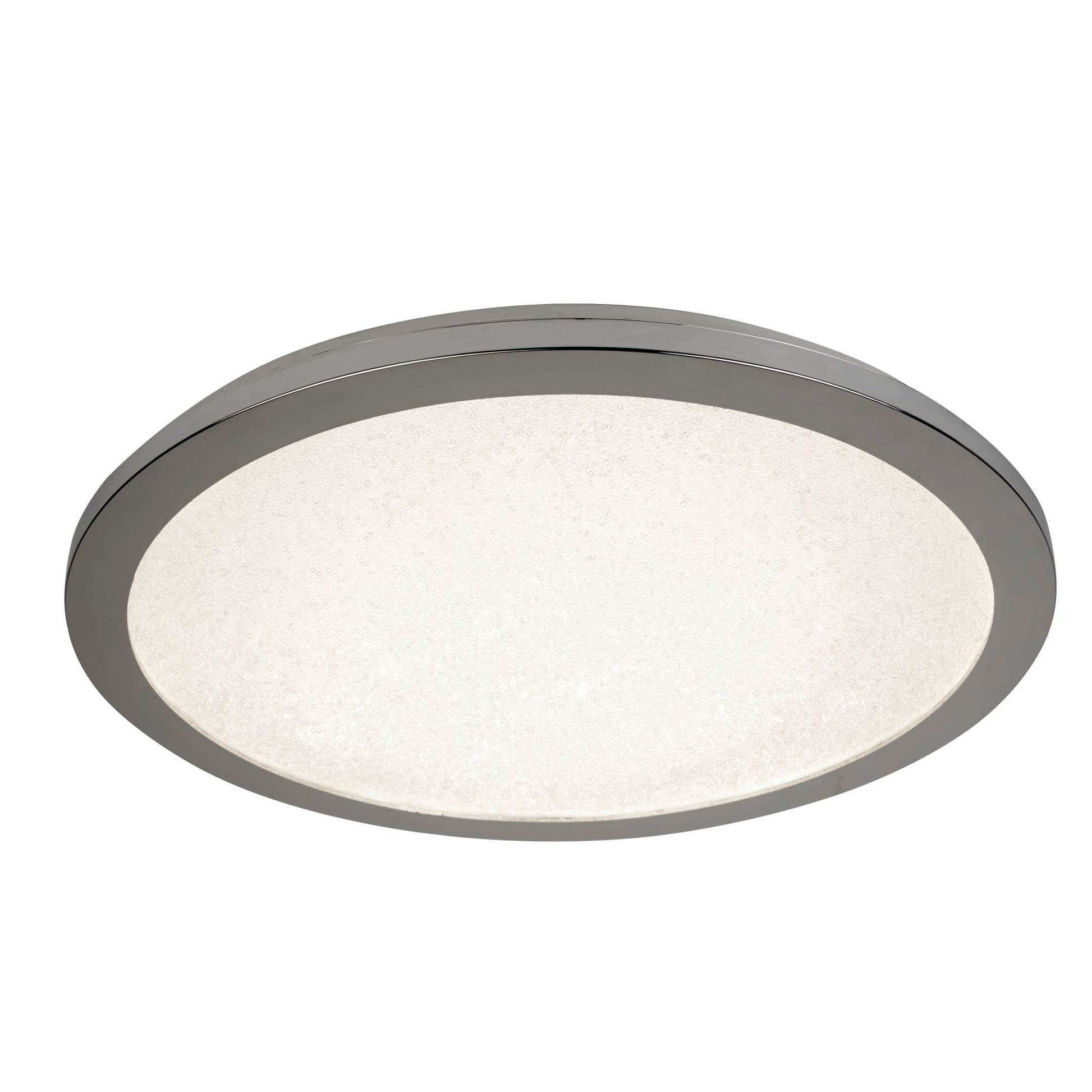 Sicily 30cm LED Chrome & Crystal Sand Flush Ceiling Light