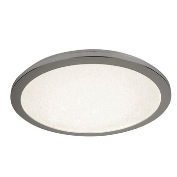 Sicily 30cm LED Chrome & Crystal Sand Flush Ceiling Light