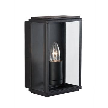 Box Outdoor Matt Black & Glass Wall & Porch Light