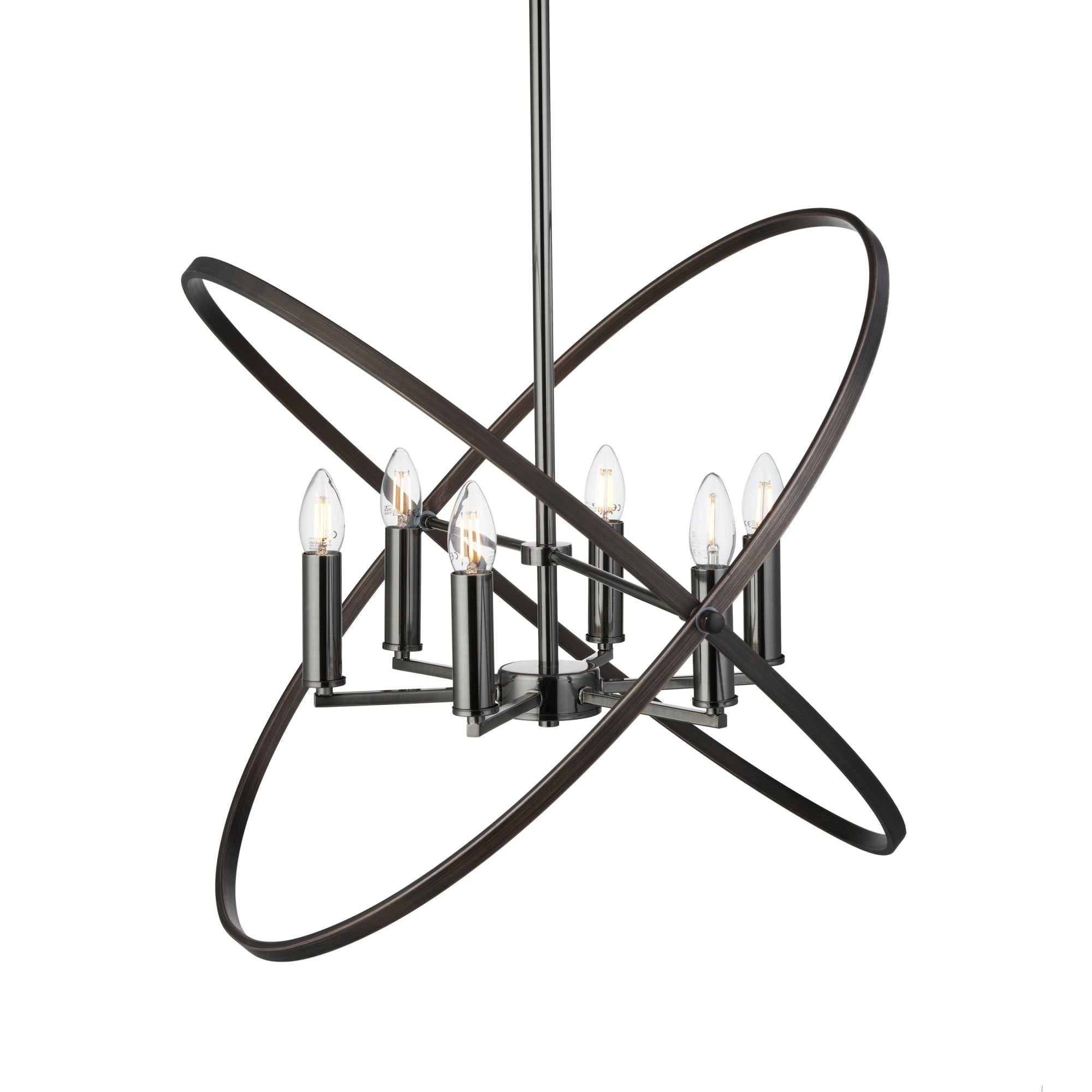 Hoopla 6 Light Pendant Pewter