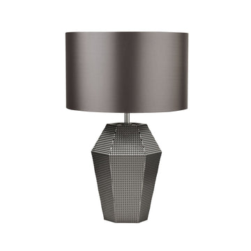Lucy Smoked Glass & Satin Shade Table Lamp