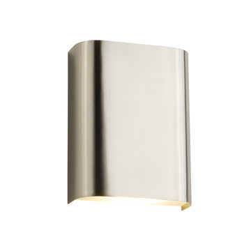 Match Box 2 Light LED Satin Silver & Frosted Glass Wall Light