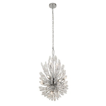 Peacock 14 Light Crystal & Metal Ceiling Pendant