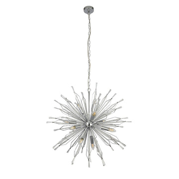 Starburst 10 Lights Chrome & Glass Ceiling Pendant