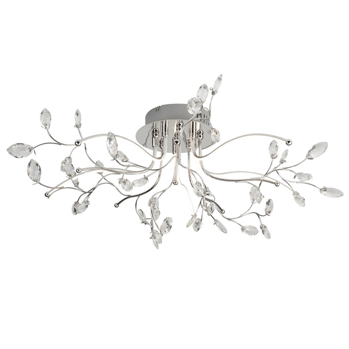 Willow 5 Lights LED Chrome & Glass Ceiling Flush