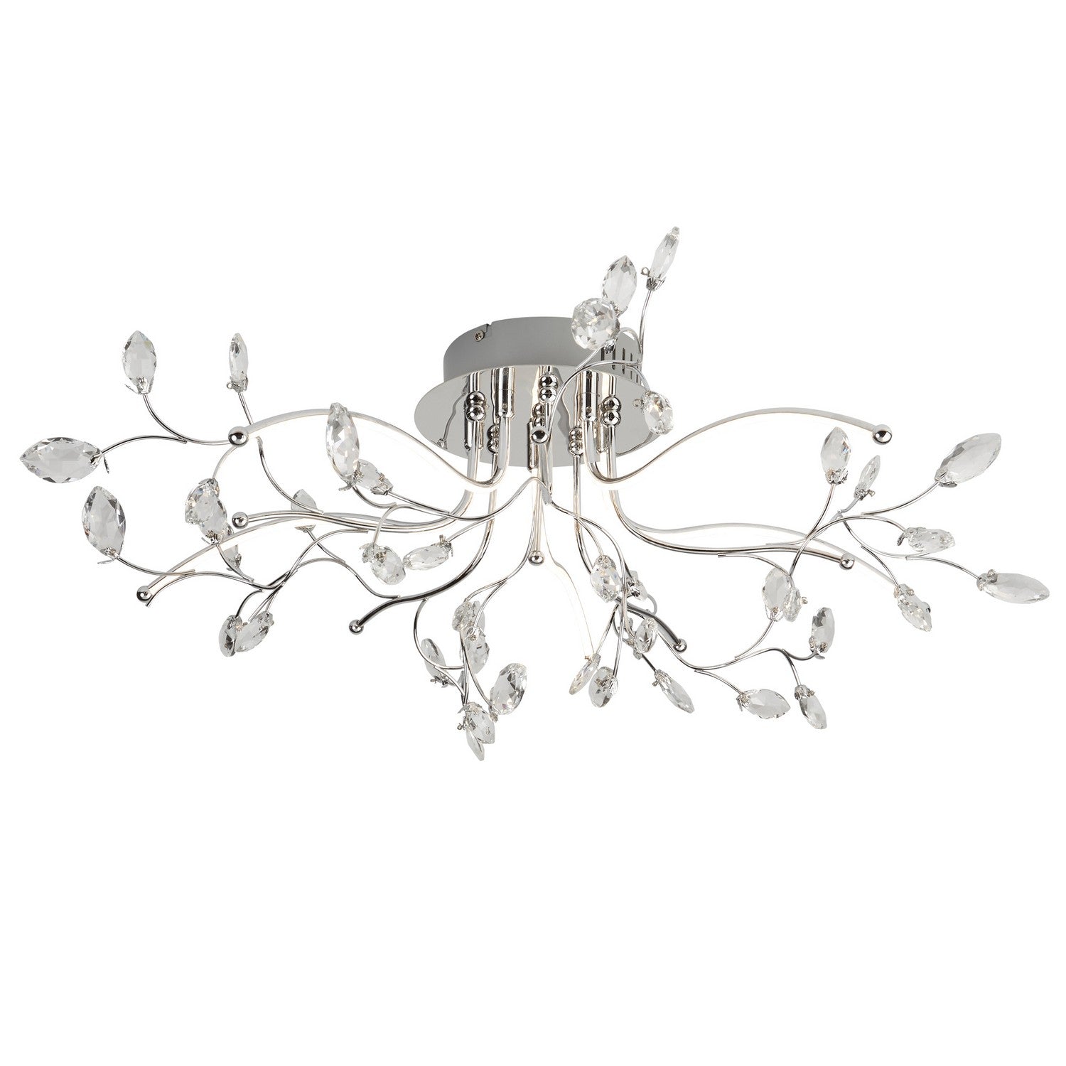 Willow 5 Lights LED Chrome & Glass Ceiling Flush