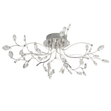 Willow 5 Lights LED Chrome & Glass Ceiling Flush